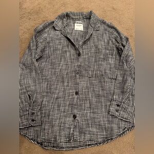 Abercrombie & Fitch Black & White Houndstooth Button-Up Shirt